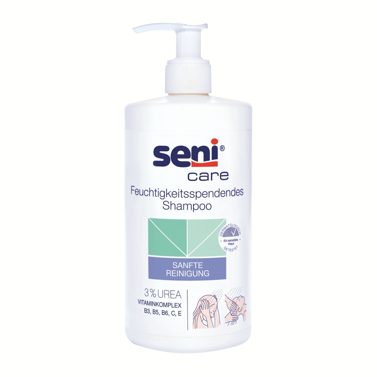 Seni Care Feuchtigkeitspendendes Shampoo mit 3% UREA - 500 ml "sanfte Reinigung"